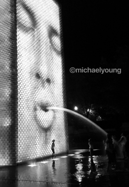 Children in the Millennium Park Fountain