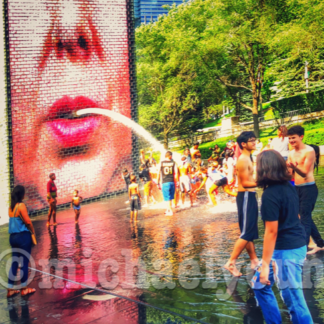 Summer Fun in the Water Fountain in Chicago